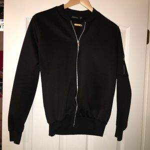 Boohoo Black Bomber Jacket size 8